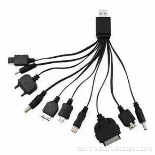 10-in-1 Universal USB Multi-charger Cable/Adapter for Mobile Phone, PSP, iPhone, iPod, Samsung S3